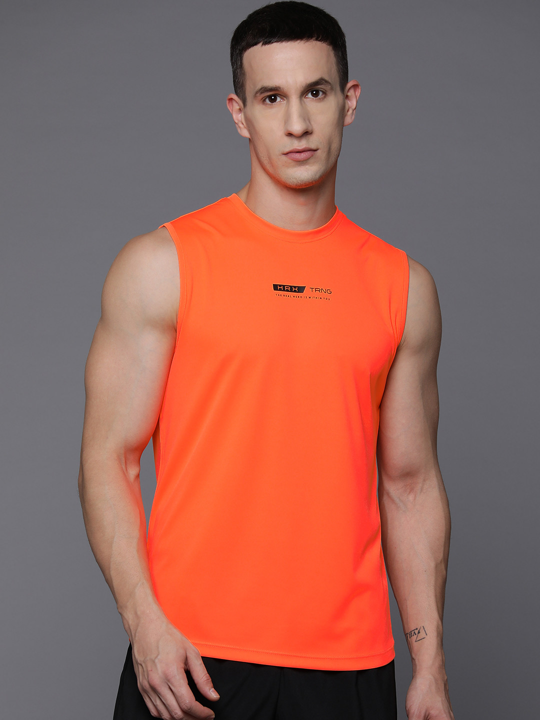 

HRX by Hrithik Roshan Rapid Dry Training T-shirt, Orange