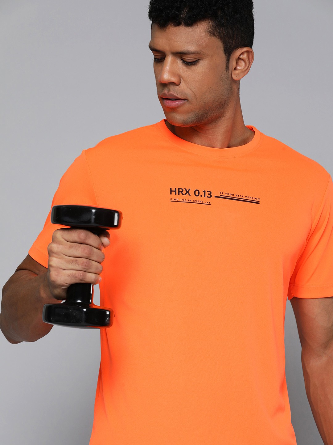 

HRX by Hrithik Roshan Rapid-Dry Training T-shirt, Orange