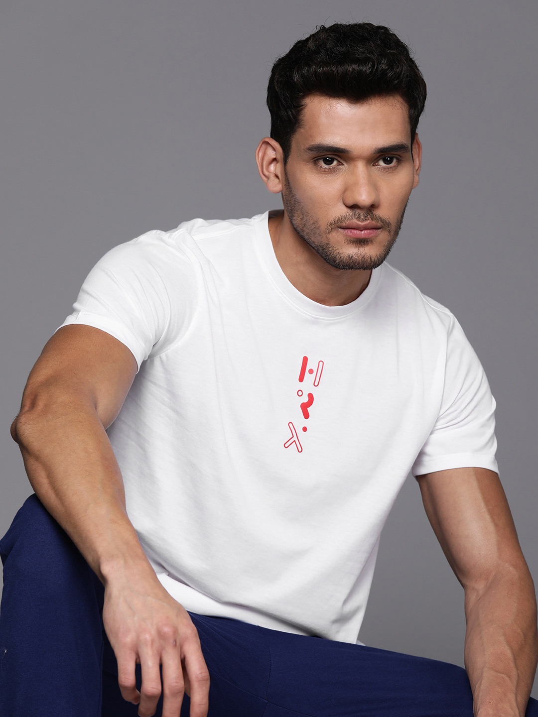 

HRX by Hrithik Roshan Brand Logo Print Lifestyle T-shirt, White