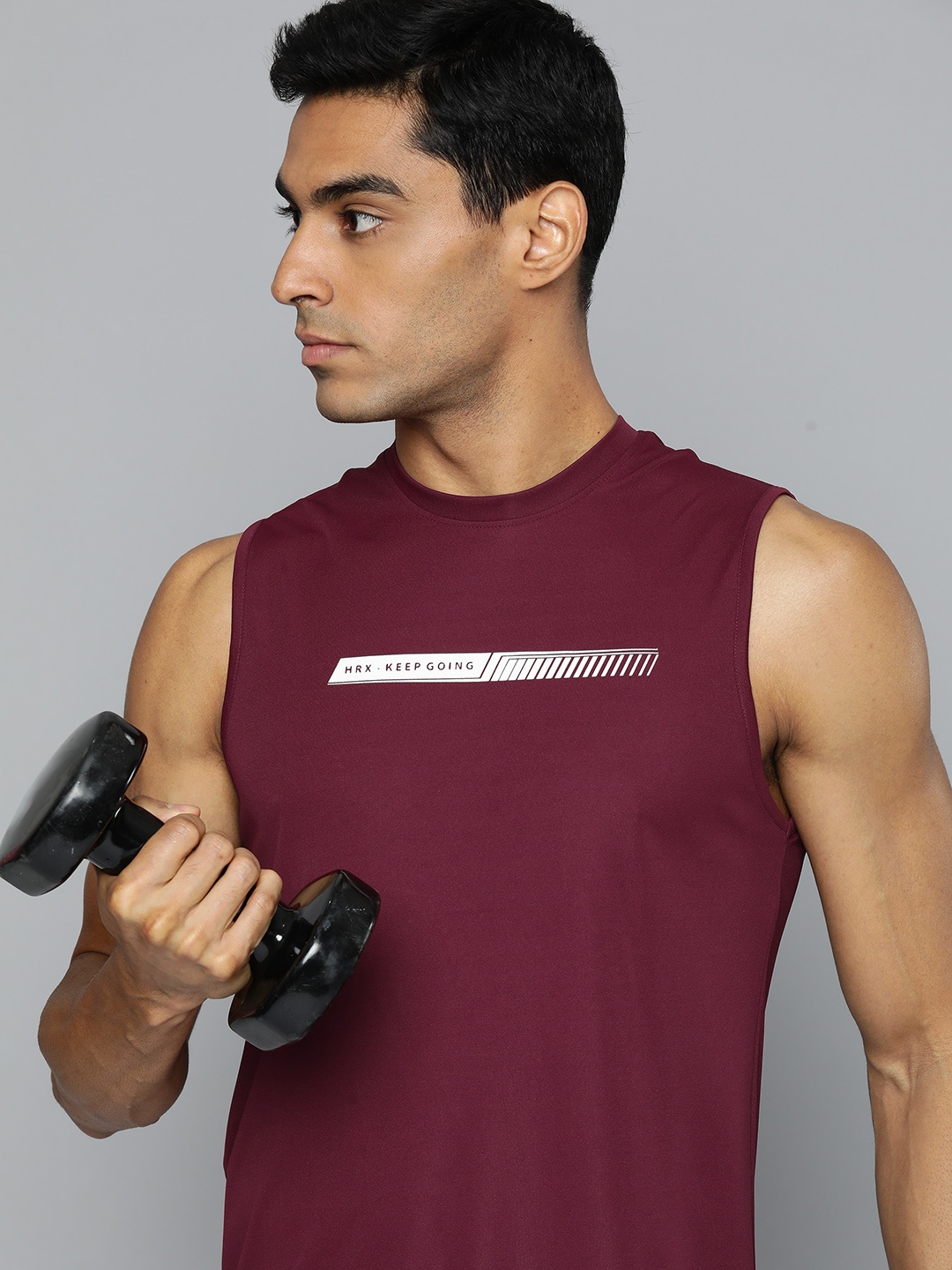 

HRX by Hrithik Roshan Rapid Dry Training T-shirt, Burgundy