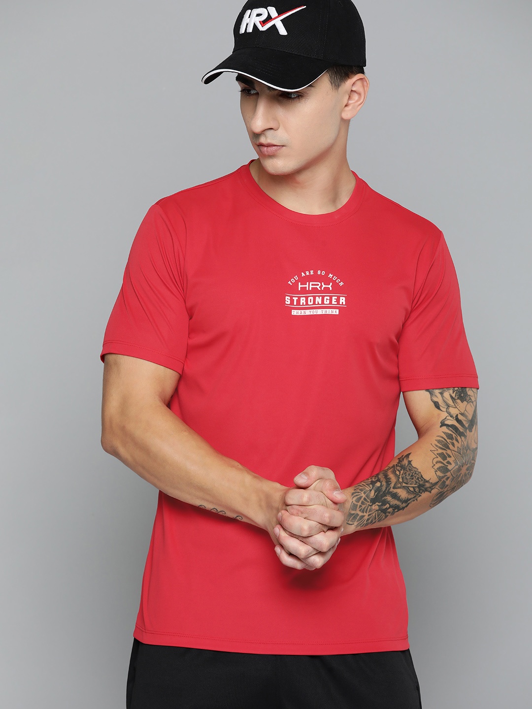 

HRX by Hrithik Roshan Men Rapid-Dry Training T-shirt, Red