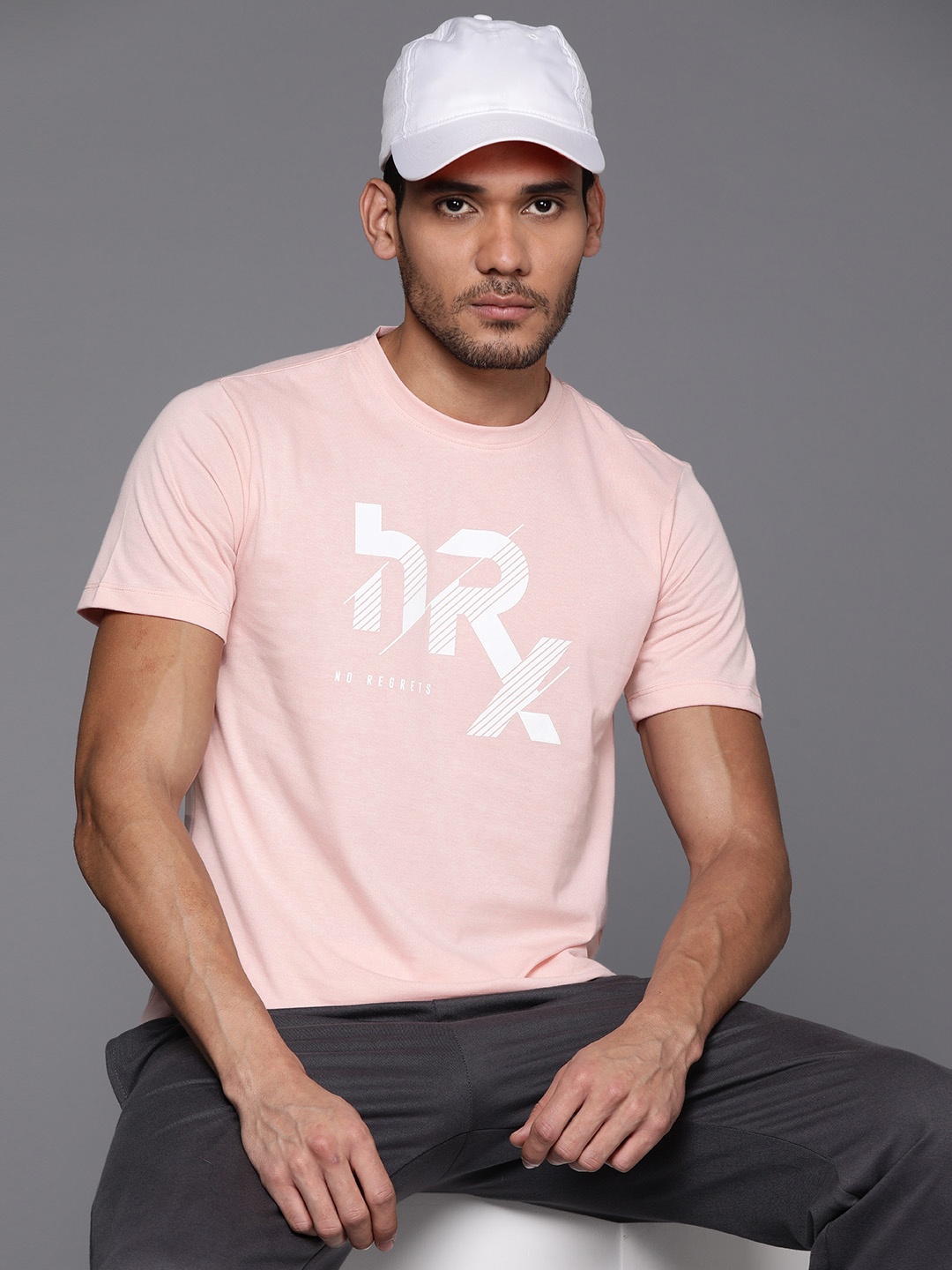 

HRX by Hrithik Roshan Men Brand Logo Printed T-shirt, Pink