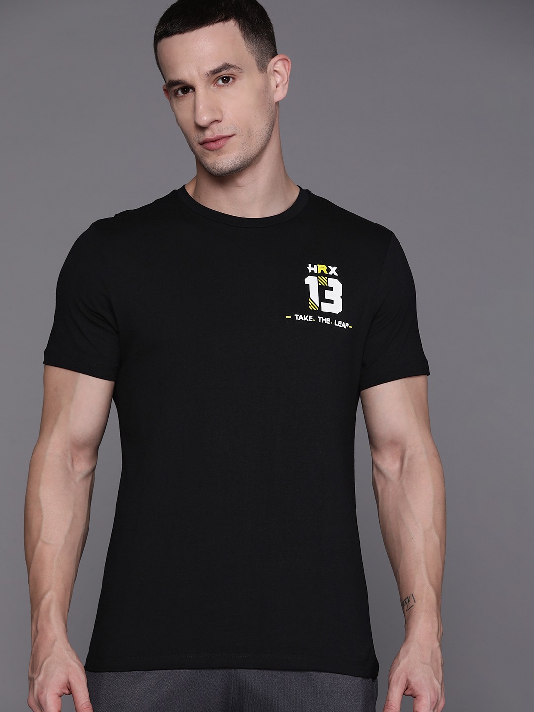 

HRX by Hrithik Roshan Pure Cotton T-shirt, Black