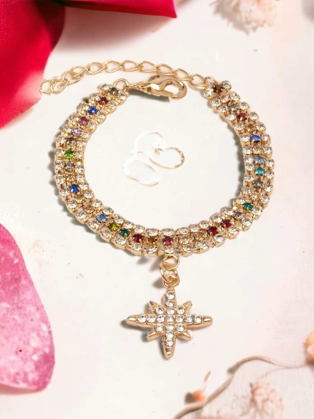 

CHOCOZONE Women Gold-Plated CZ Charm Bracelet