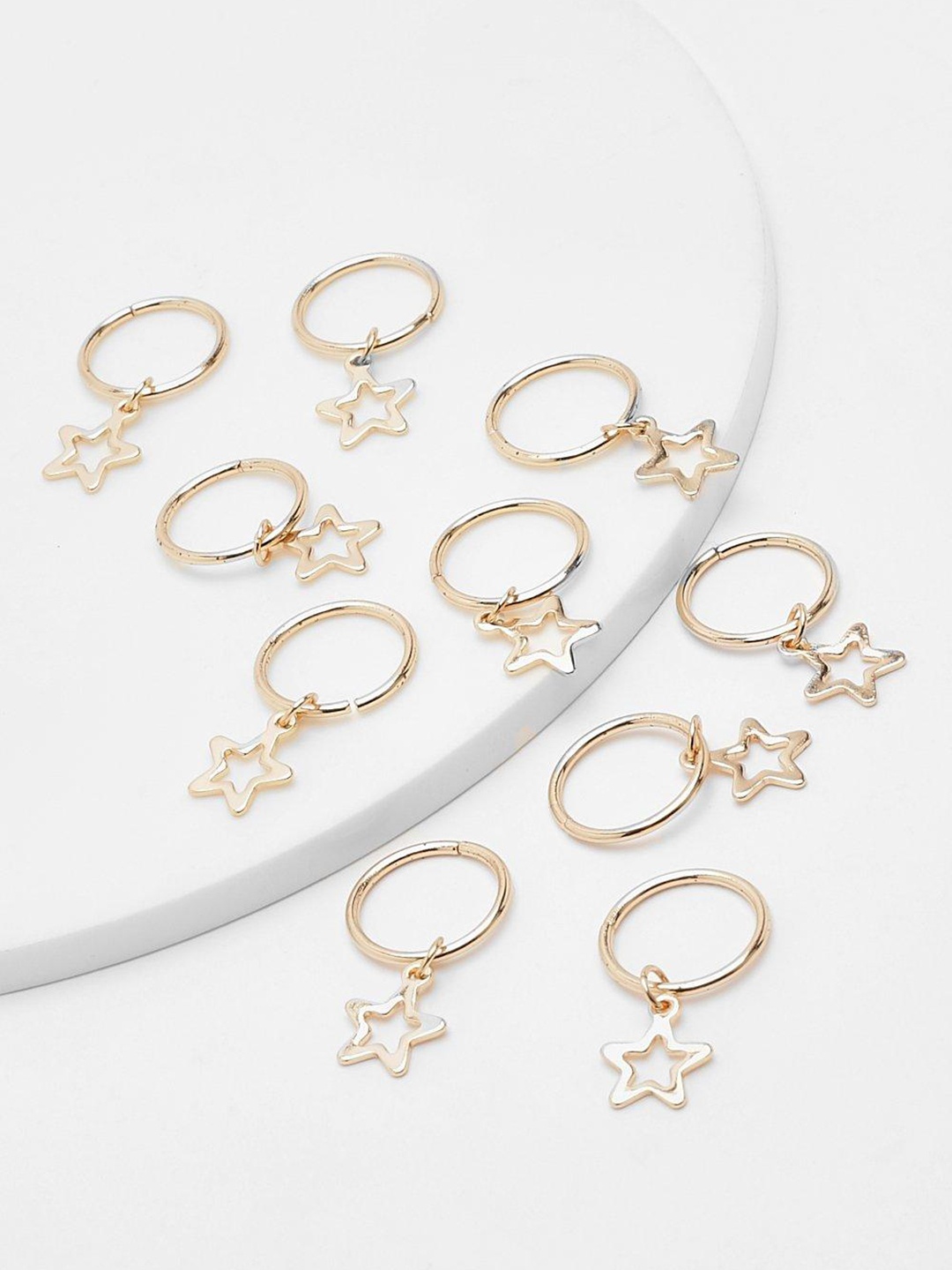 

Boohoo Women Set of 10 Hair Accessory Set, Gold
