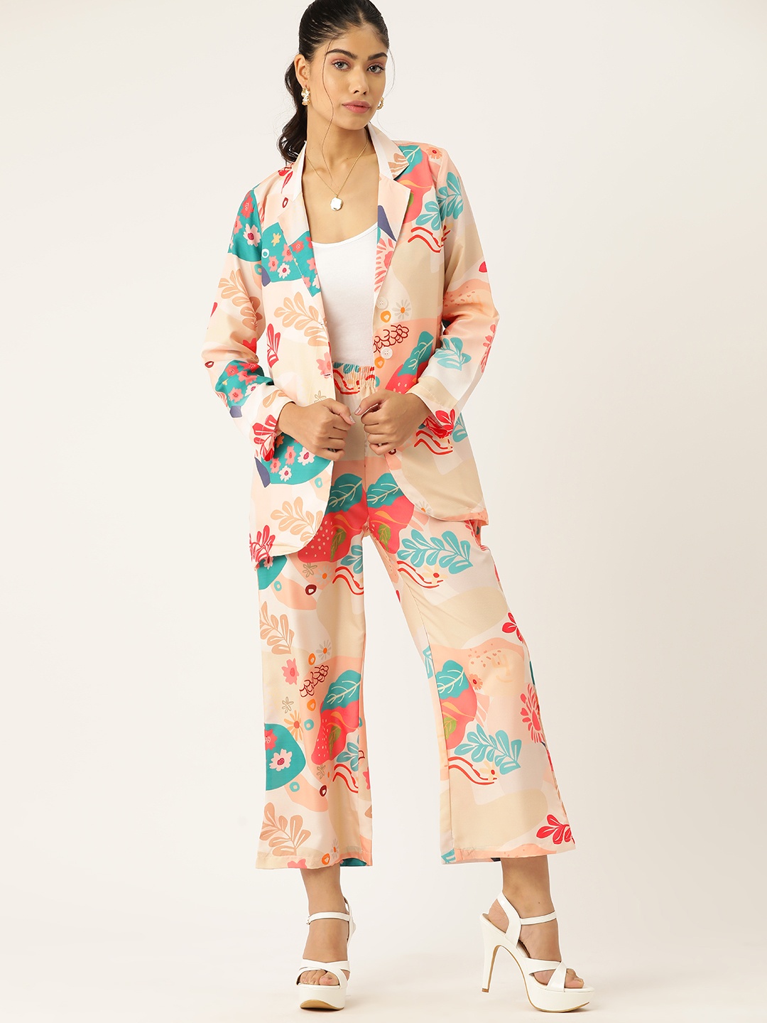 

Dressberry Women Printed Co-Ords, Beige