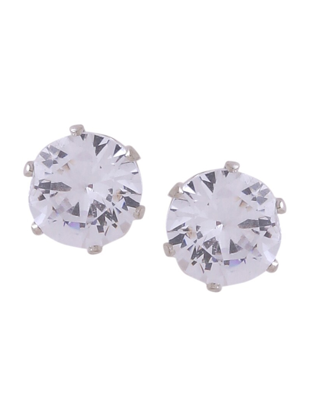 

NVR Silver-Plated Circular Studs Earrings