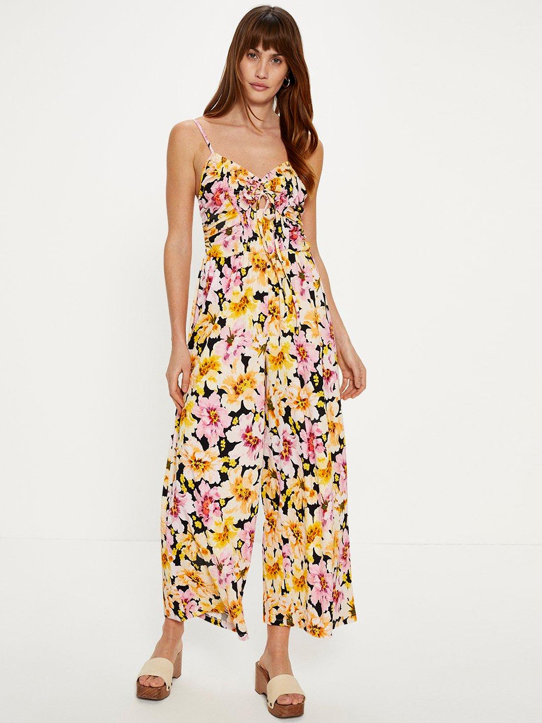 

OASIS Floral Printed Jumpsuit, Yellow