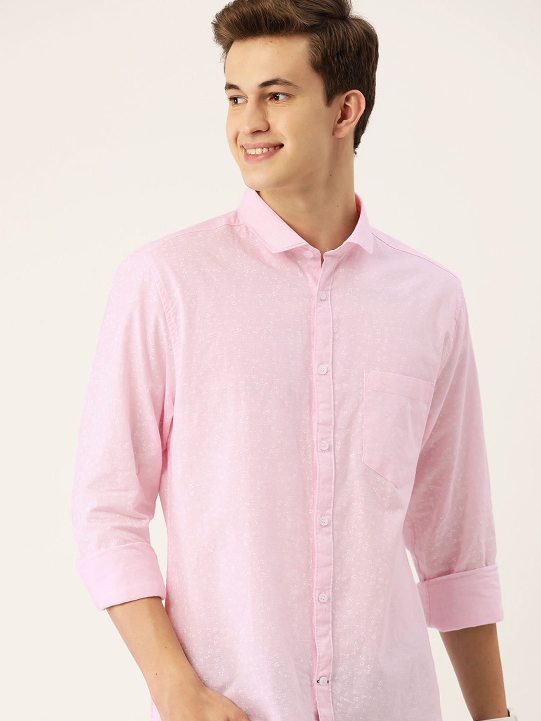 

Mast & Harbour Men Pink Standard Slim Fit Printed Casual Shirt