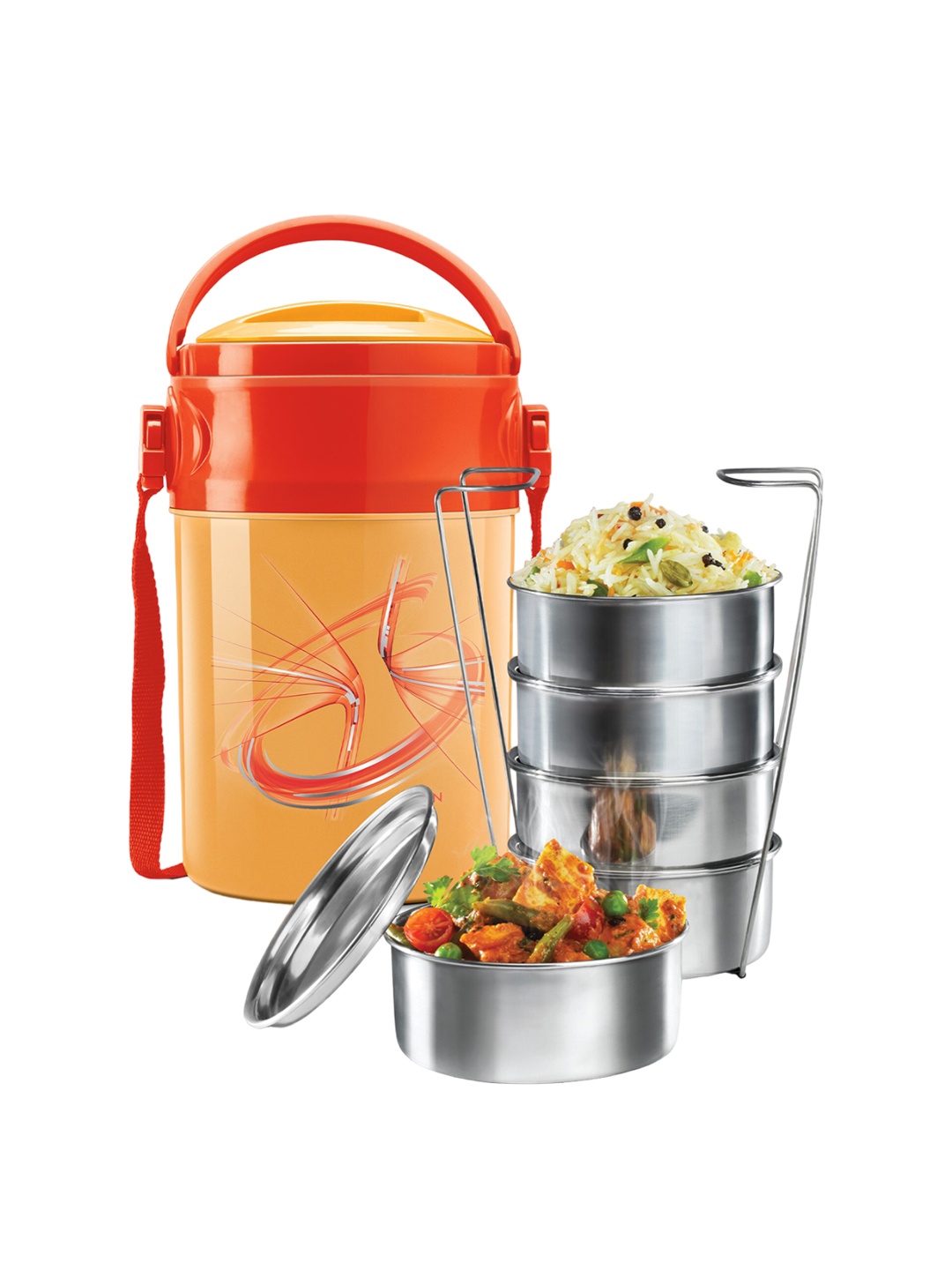 

Milton Odyssey 5 Pieces Ivory Insulated Tiffin Stainless Steel Containers 360 ml Each, Cream