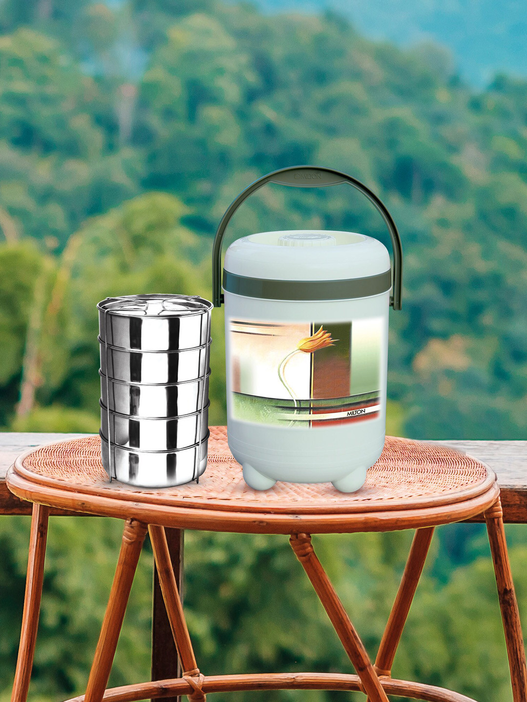 

Milton Trojan 5 Pieces Green Insulated Tiffin Stainless Steel Containers 1L Each
