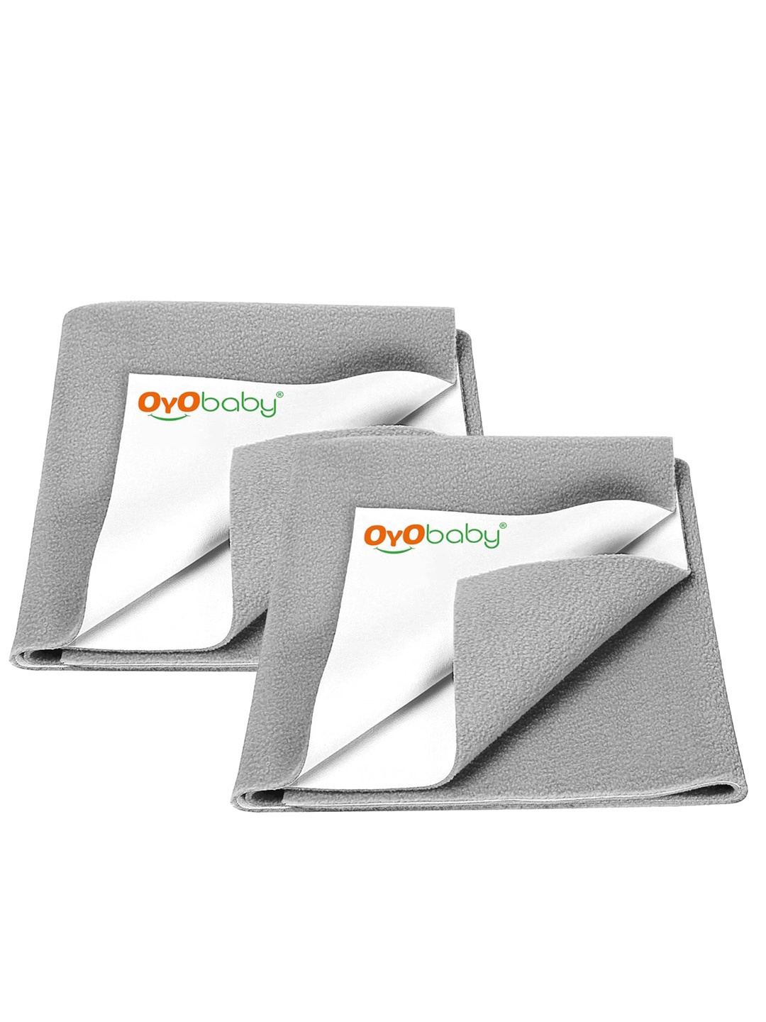 

OyO Baby Set of 2 Grey Waterproof & Baby Dry Sheet Polycotton Mattress Protector