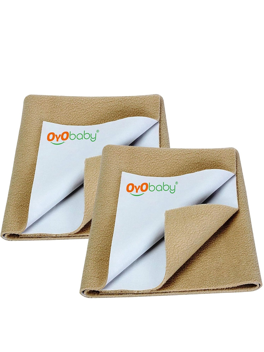 

OyO Baby Set of 2 Beige Waterproof & Baby Dry Sheet Polycotton Mattress Protector