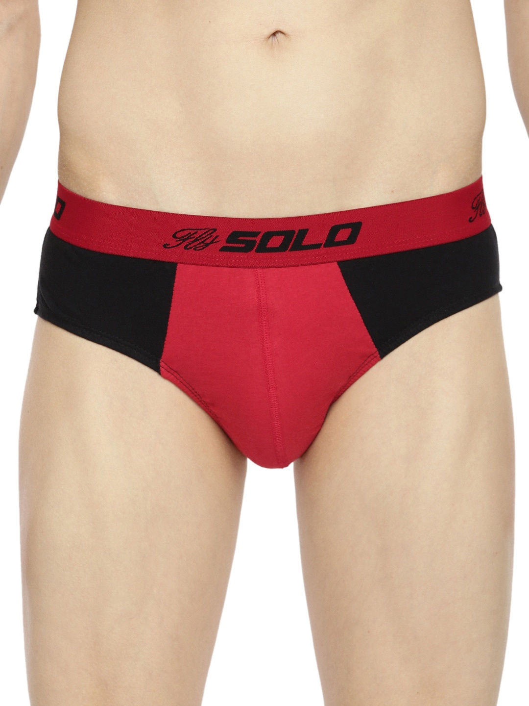 SOLO Men Colourblocked Anti Bacterial Ultra Soft Pure Cotton Basic Briefs, Black
