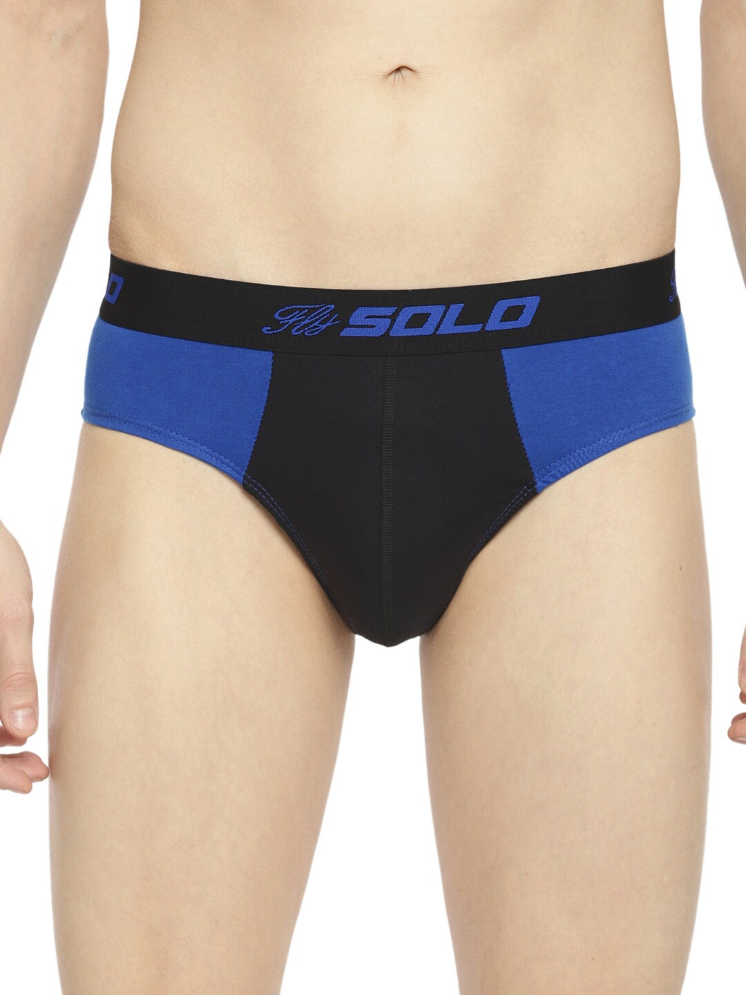 SOLO Men Colourblocked Anti Bacterial Ultra Soft Pure Cotton Briefs Rockstar-Royal Blue-75