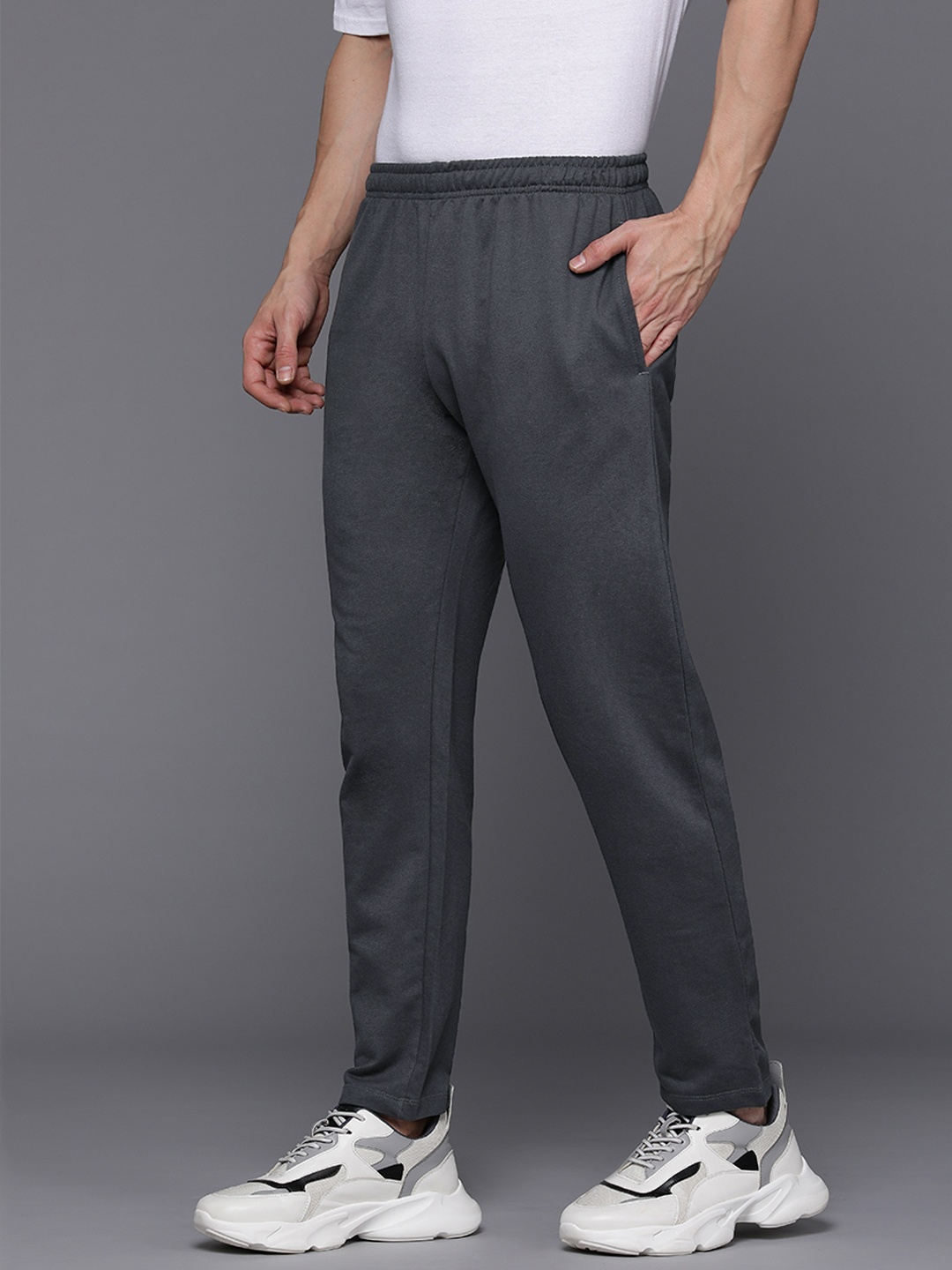 

HRX by Hrithik Roshan Men Solid Track Pants, Charcoal