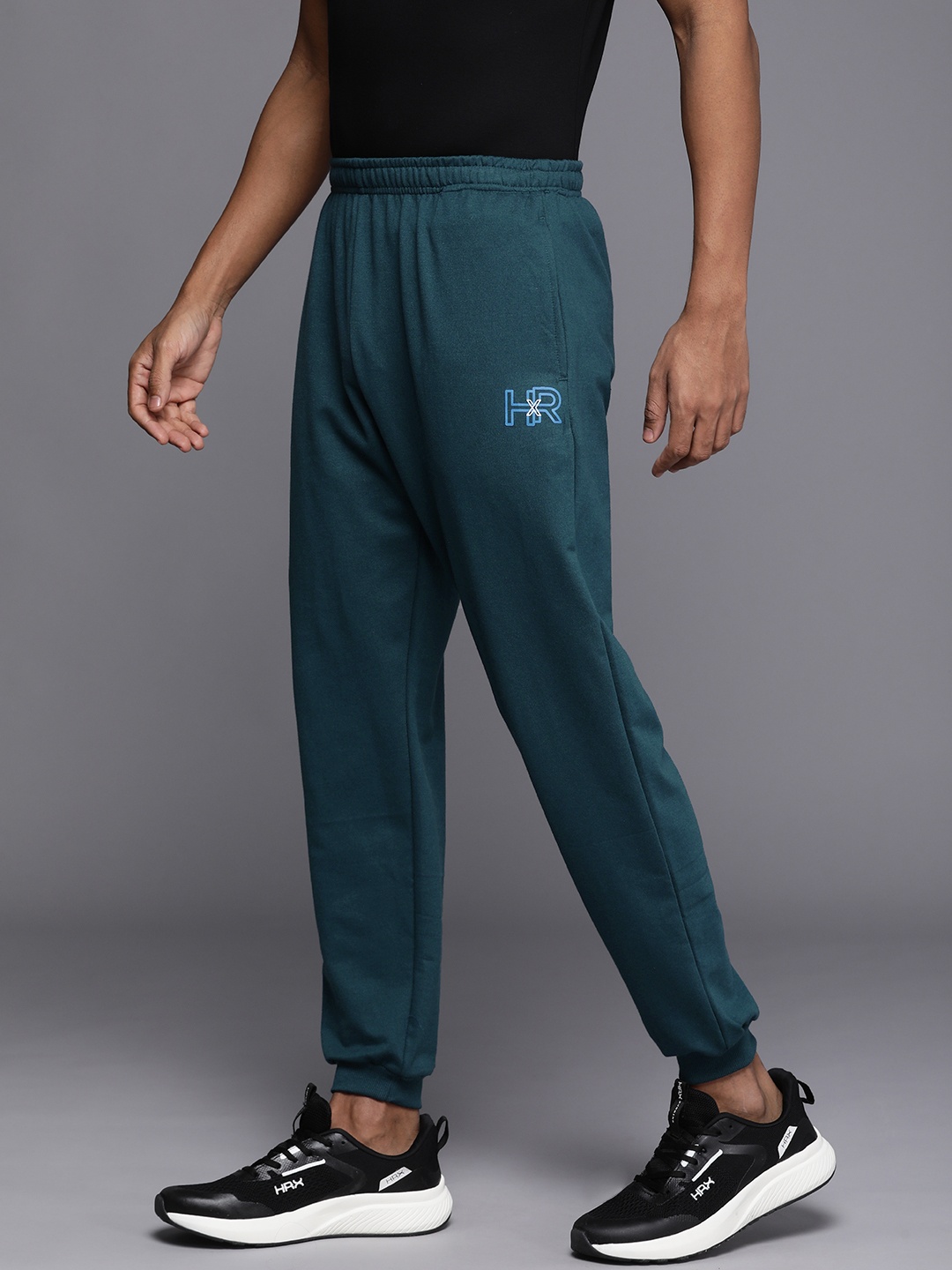 

HRX by Hrithik Roshan Men Brand Logo Printed Joggers, Teal