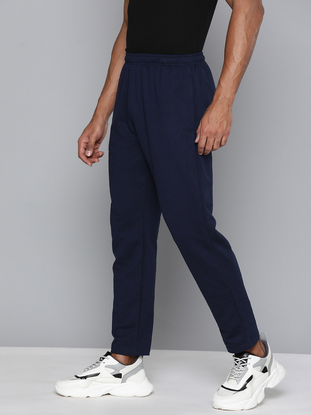 

HRX by Hrithik Roshan Men Solid Track Pants, Navy blue
