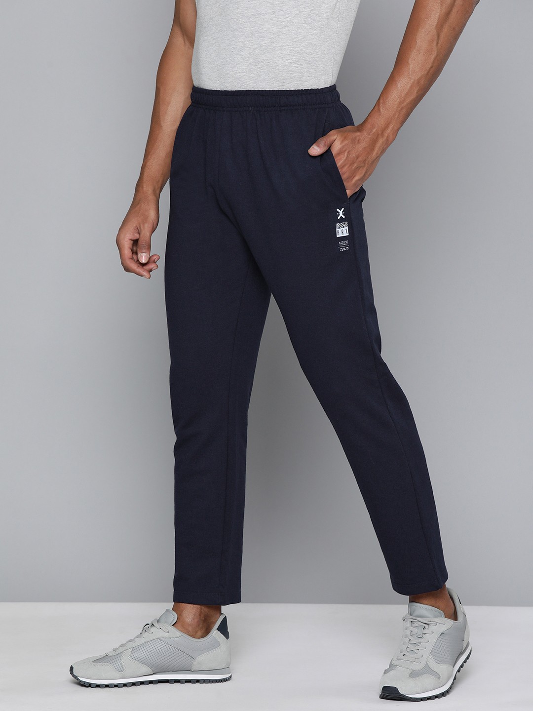 

HRX by Hrithik Roshan Men Solid Track Pants, Navy blue