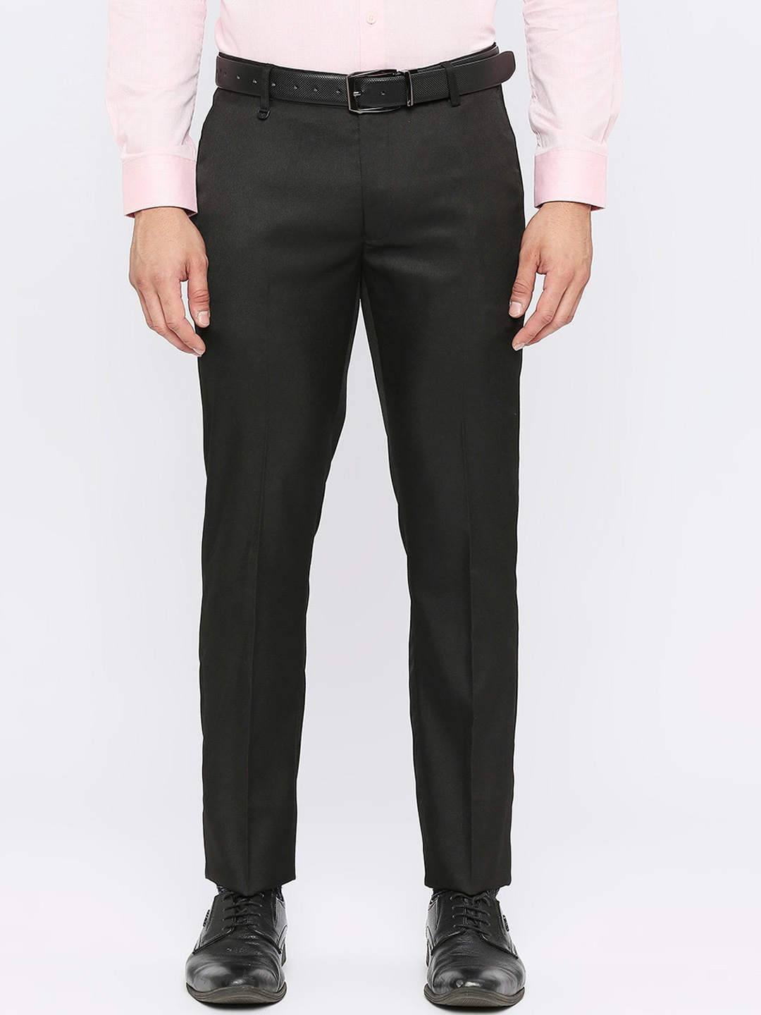 

Solemio Men Mid Rise Formal Trousers, Black