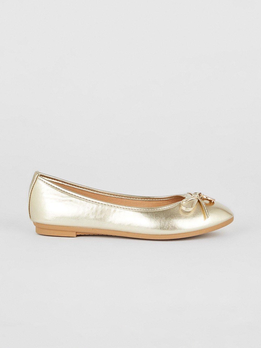 

DOROTHY PERKINS Women Ballerinas with Bows Detail, Gold