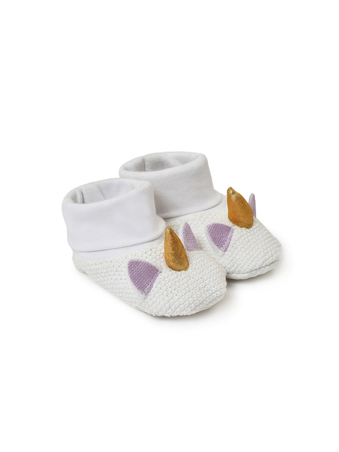 

MiArcus Infants Self-Design Breathable Cotton Booties, White