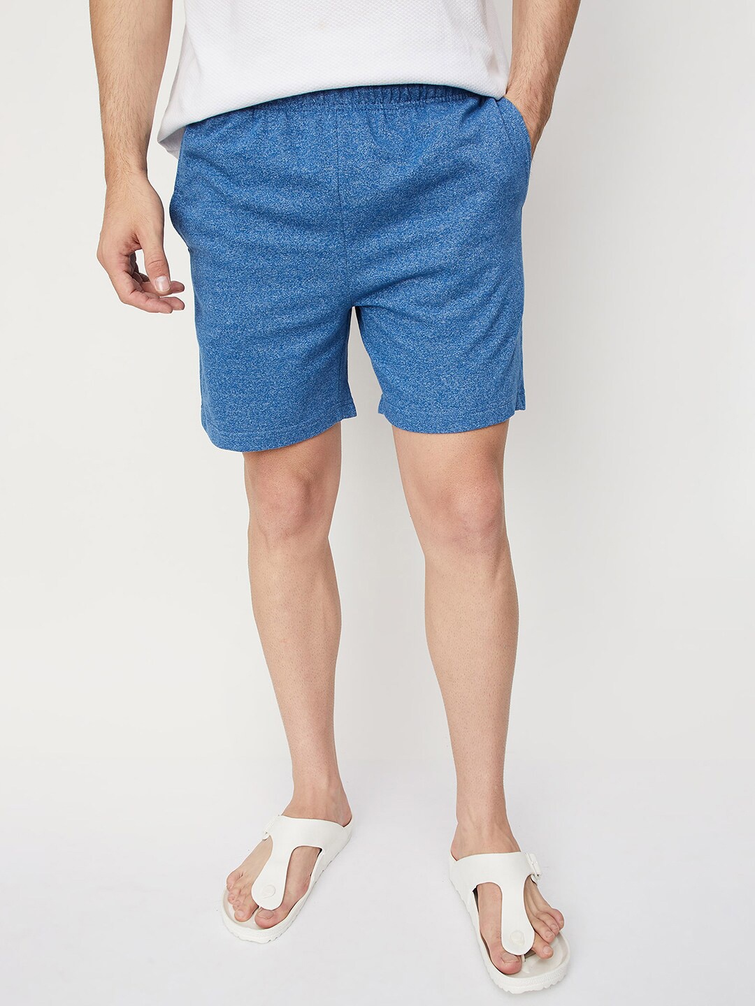 

max Men Mid-Rise Lounge Shorts, Blue