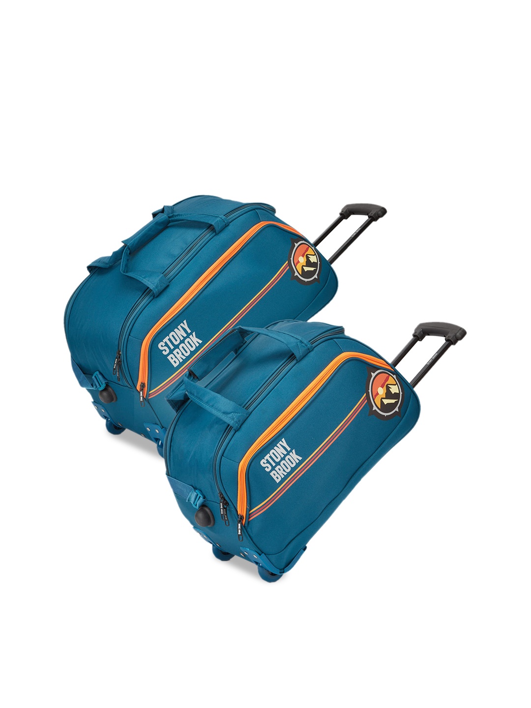 

Stony Brook by Nasher Miles Set Of 2 Printed Tear Resistant Travel Duffel Trolley Bags, Turquoise blue