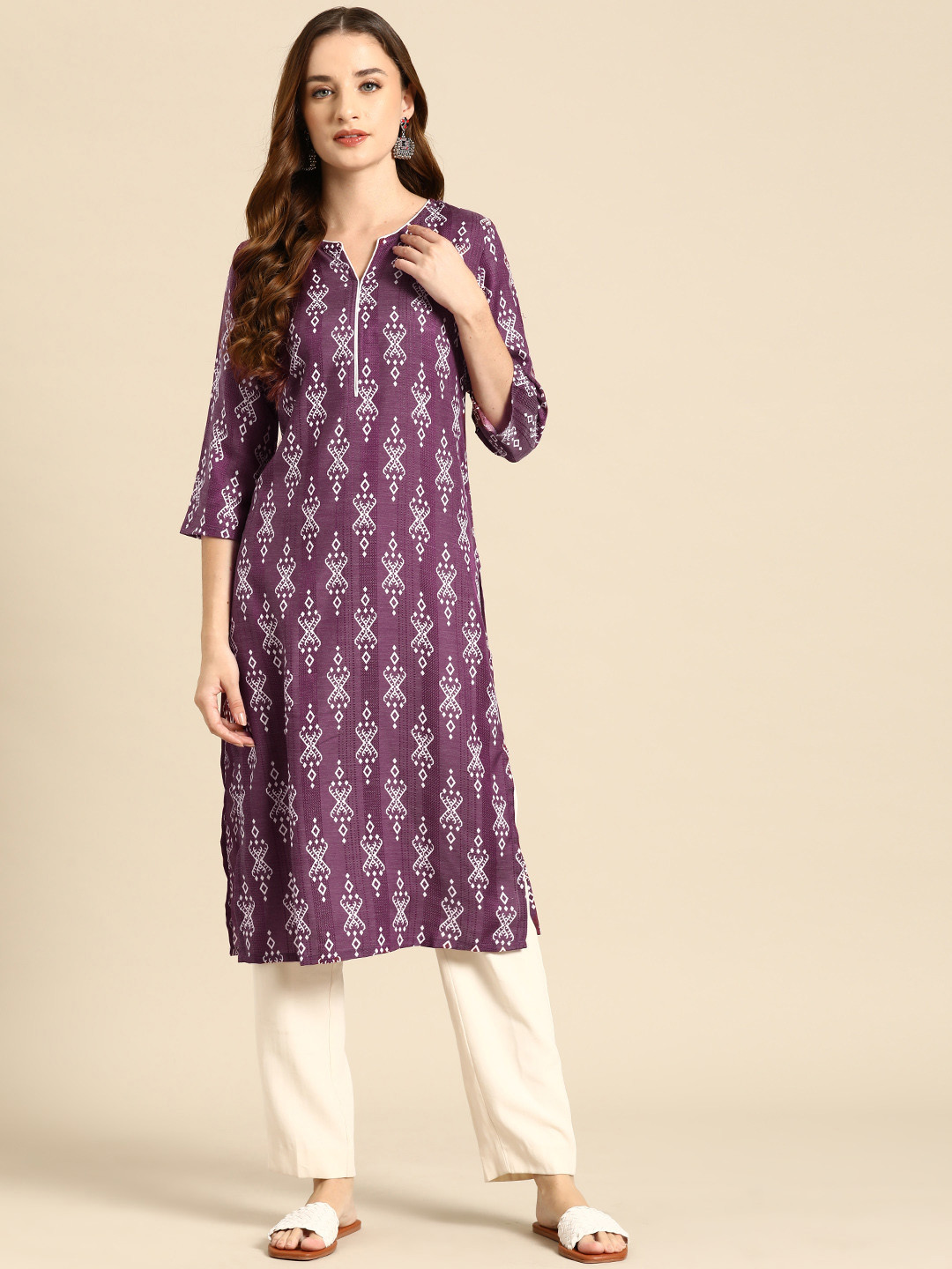 

Anouk Women Ethnic Motifs Printed Kurta, Purple