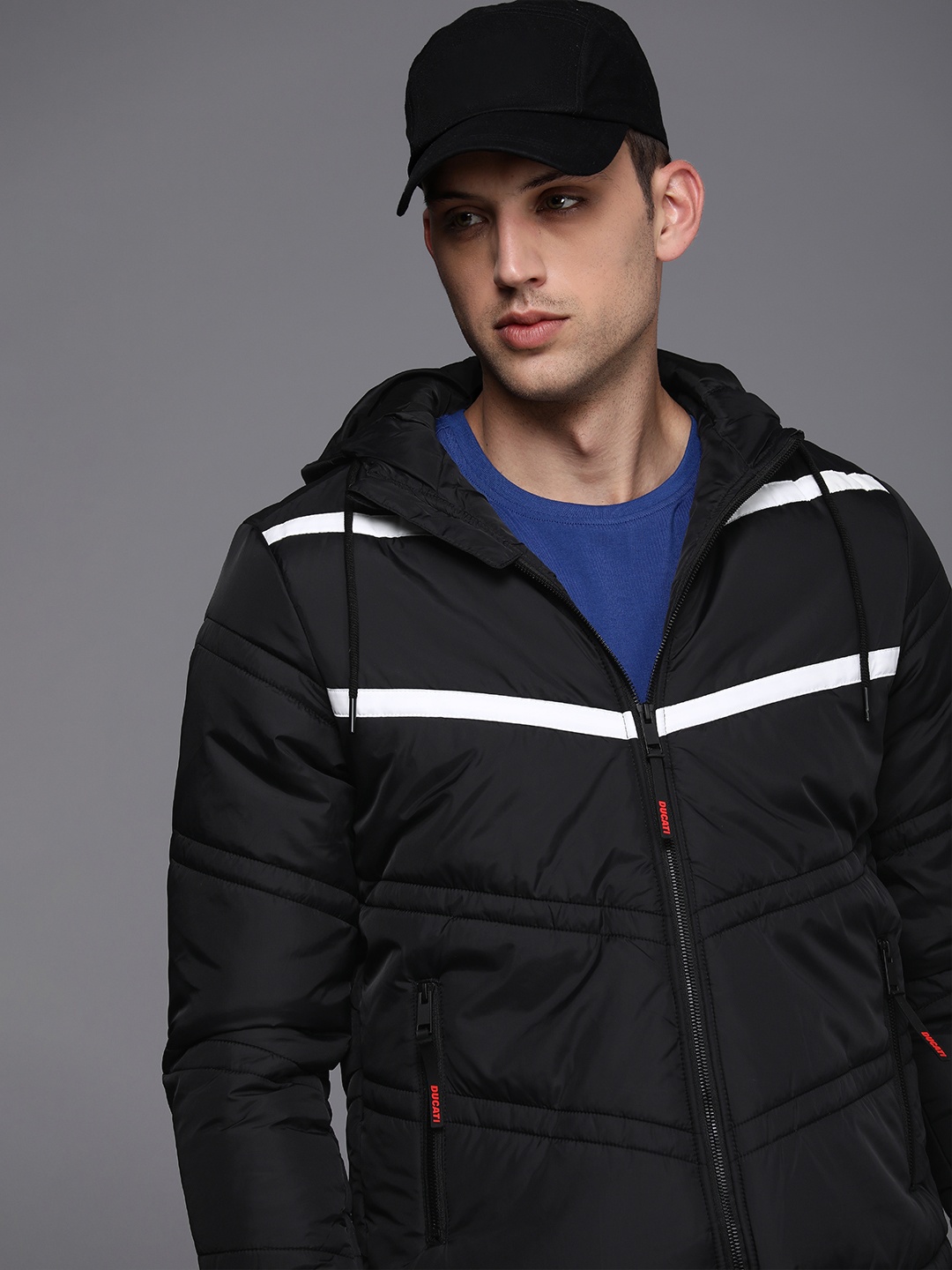 

Ducati Men Solid Padded Jacket, Black