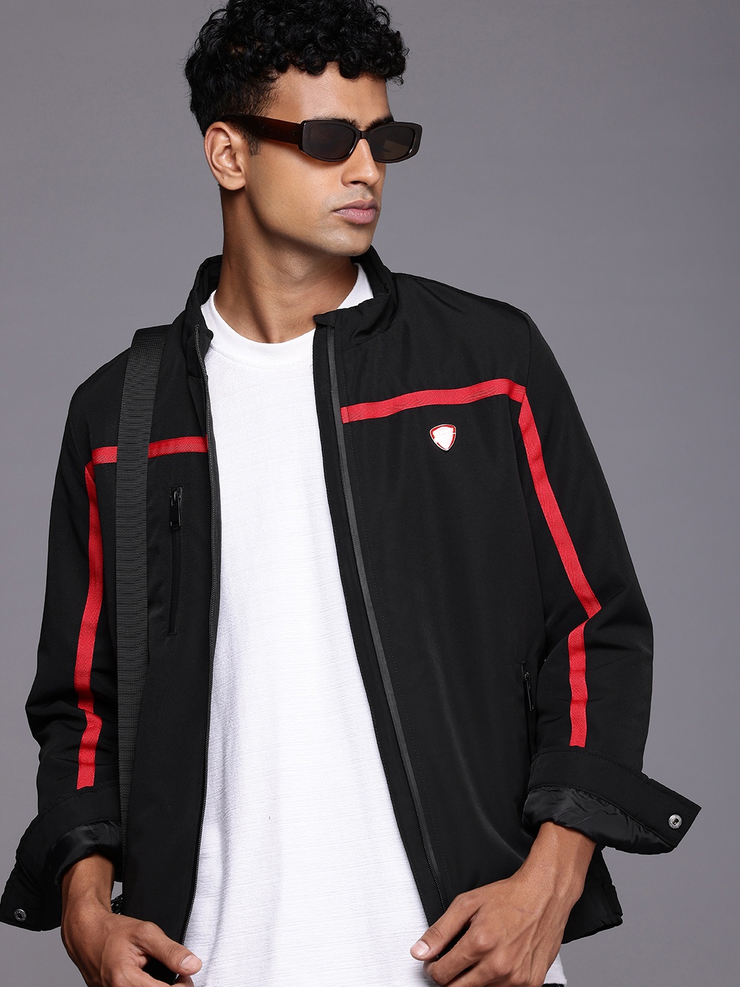 

Ducati Mock Neck Open Front Jacket, Black