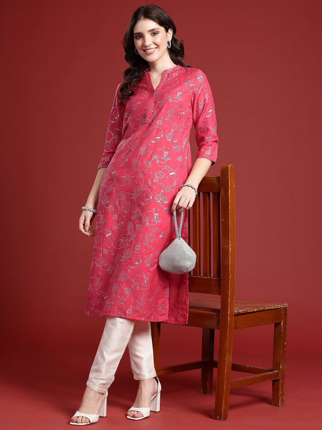 

Anouk Floral Printed Kurta, Pink