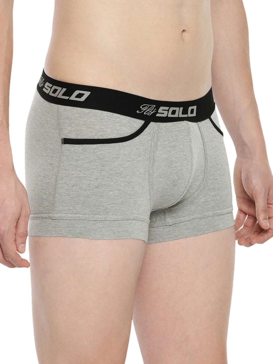 

SOLO Men Mid-Rise Short Pocket Trunk, Grey