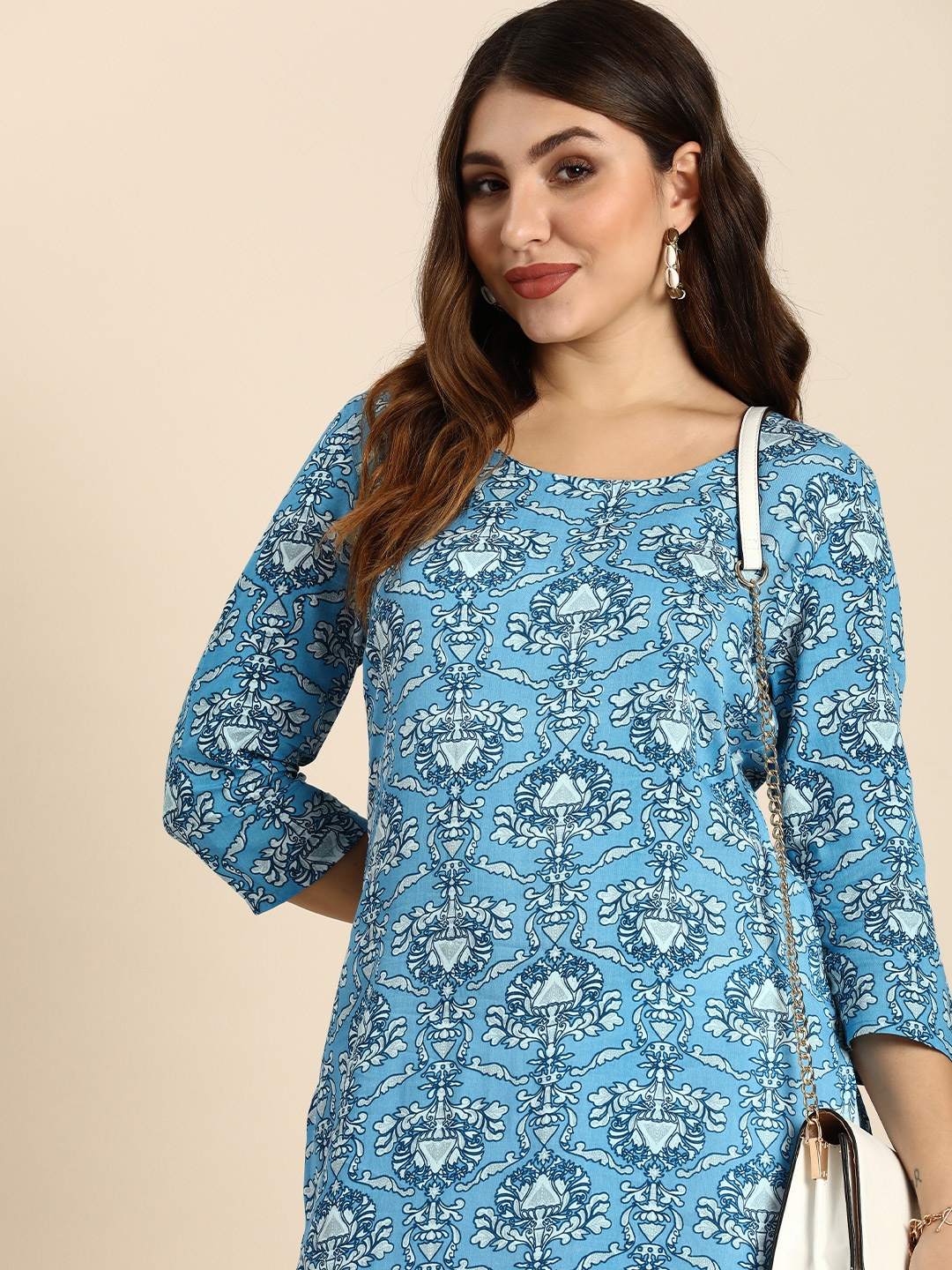 

Anouk Ethnic Motifs Printed Kurta, Blue