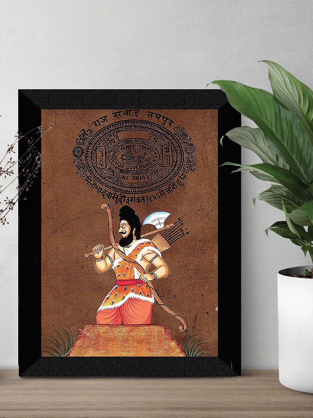 

SAF Black & Brown Lord Parshuram Wall Art