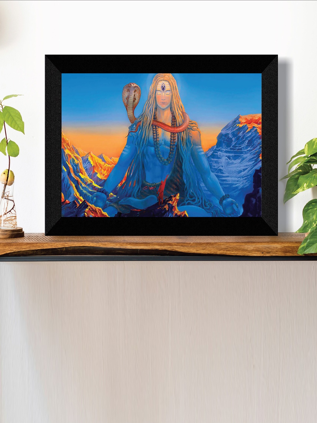 

SAF Blue & Orange Lord Shiva Painting Wall Art