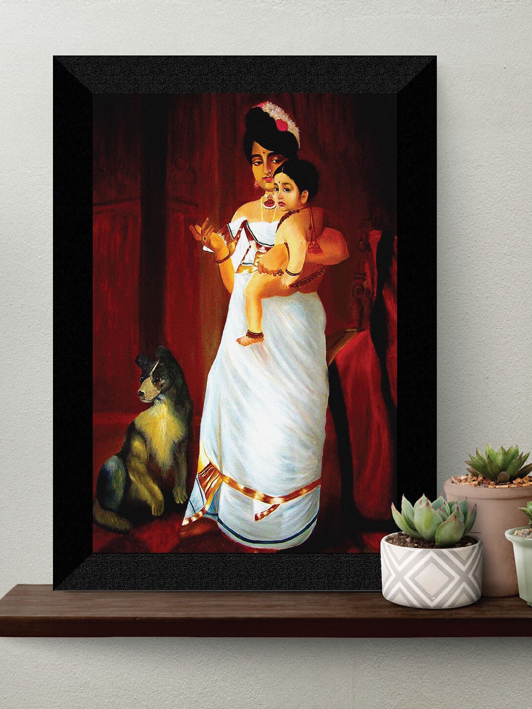 SAF White & Red Painting Wall Art