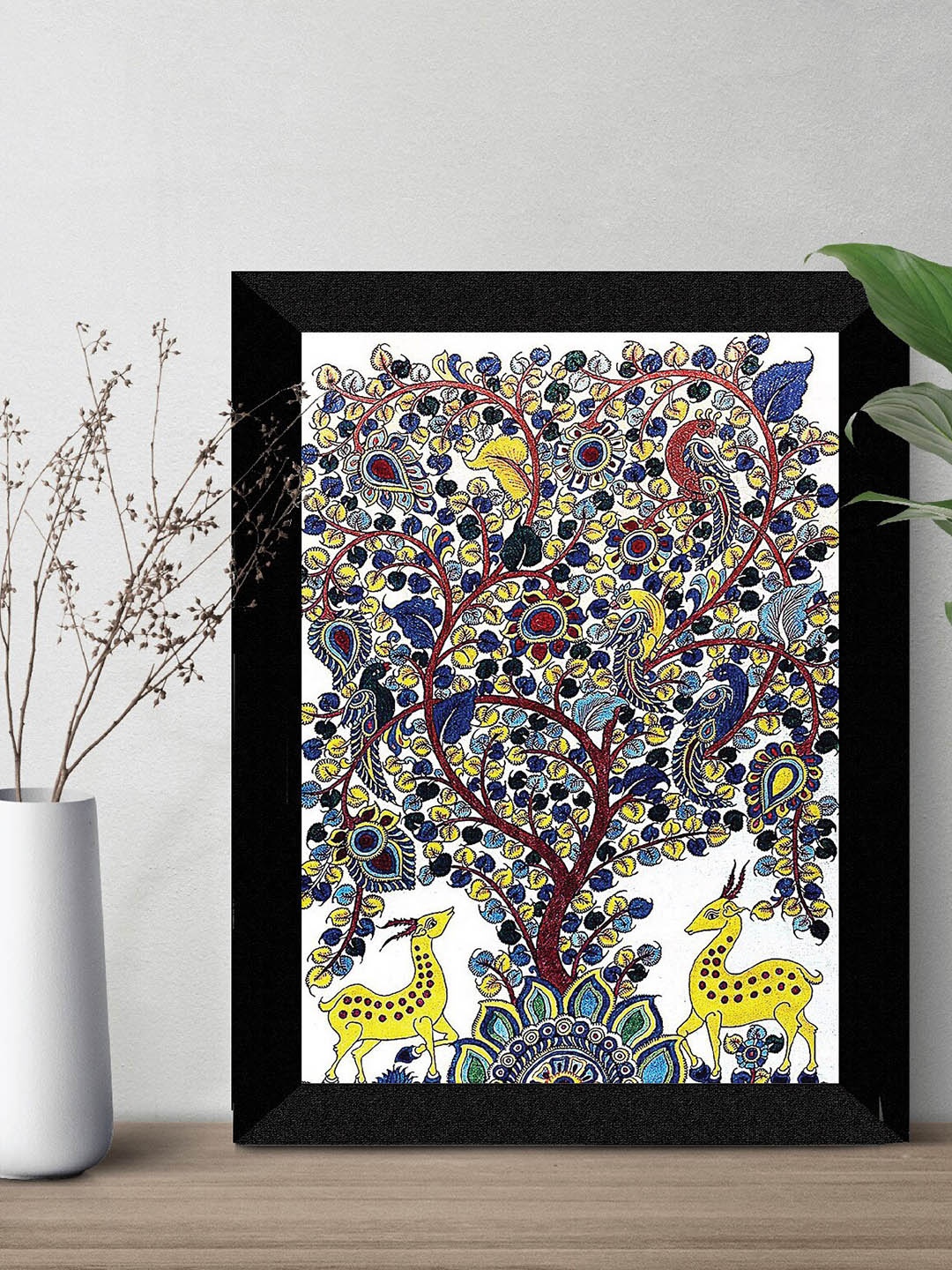 

SAF Blue & White Madhubani-Painted Framed Wall Art