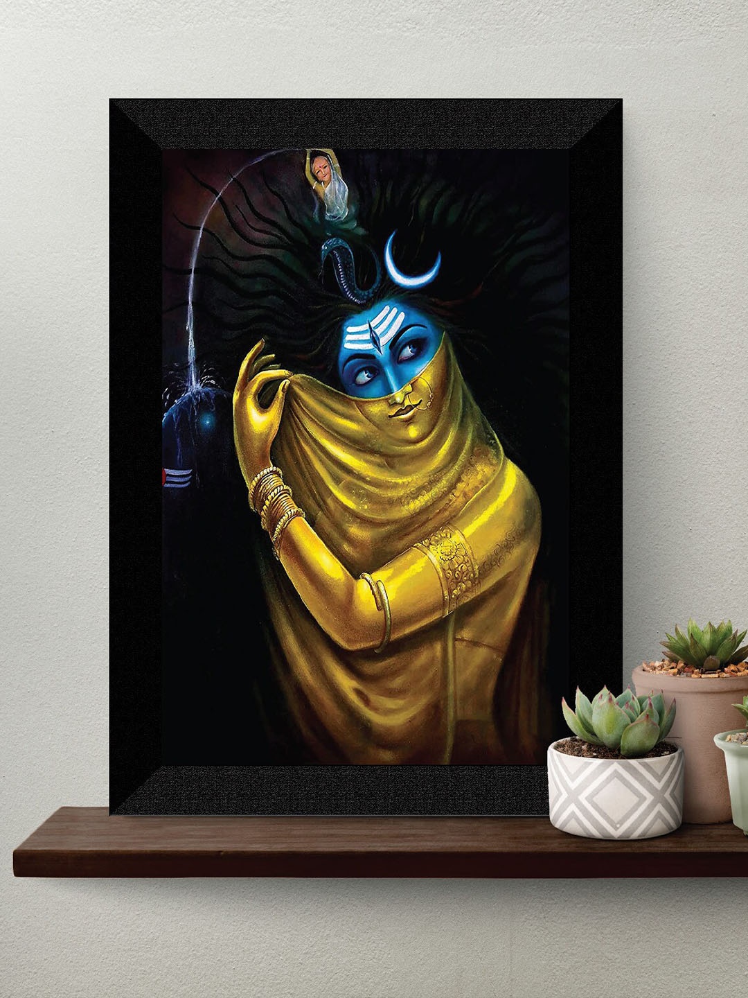 

SAF Black & Gold Lord Shiva Framed Wall Art