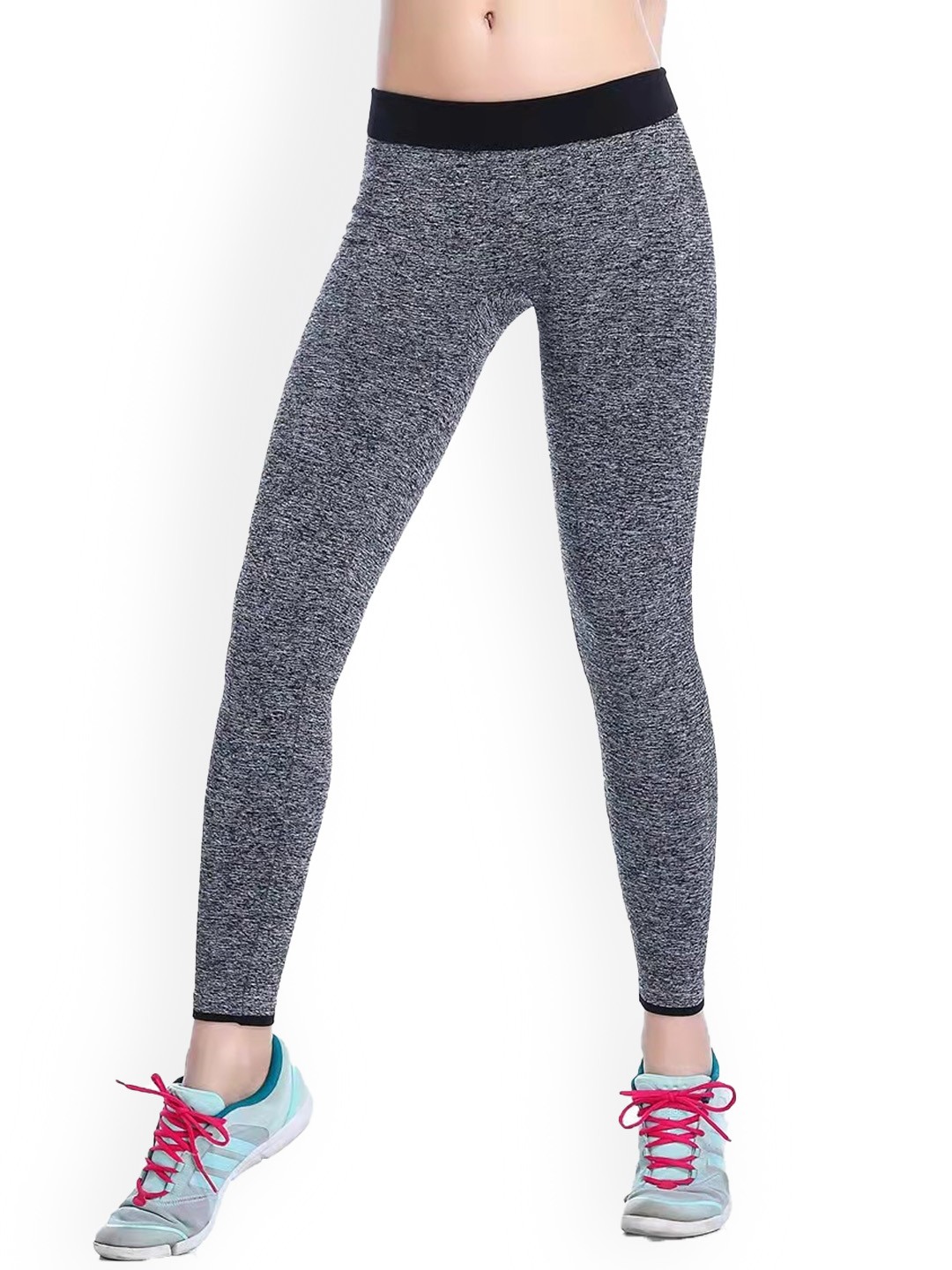 

CASSIEY Women Slim Fit Ankle Length Sports Tights, Grey