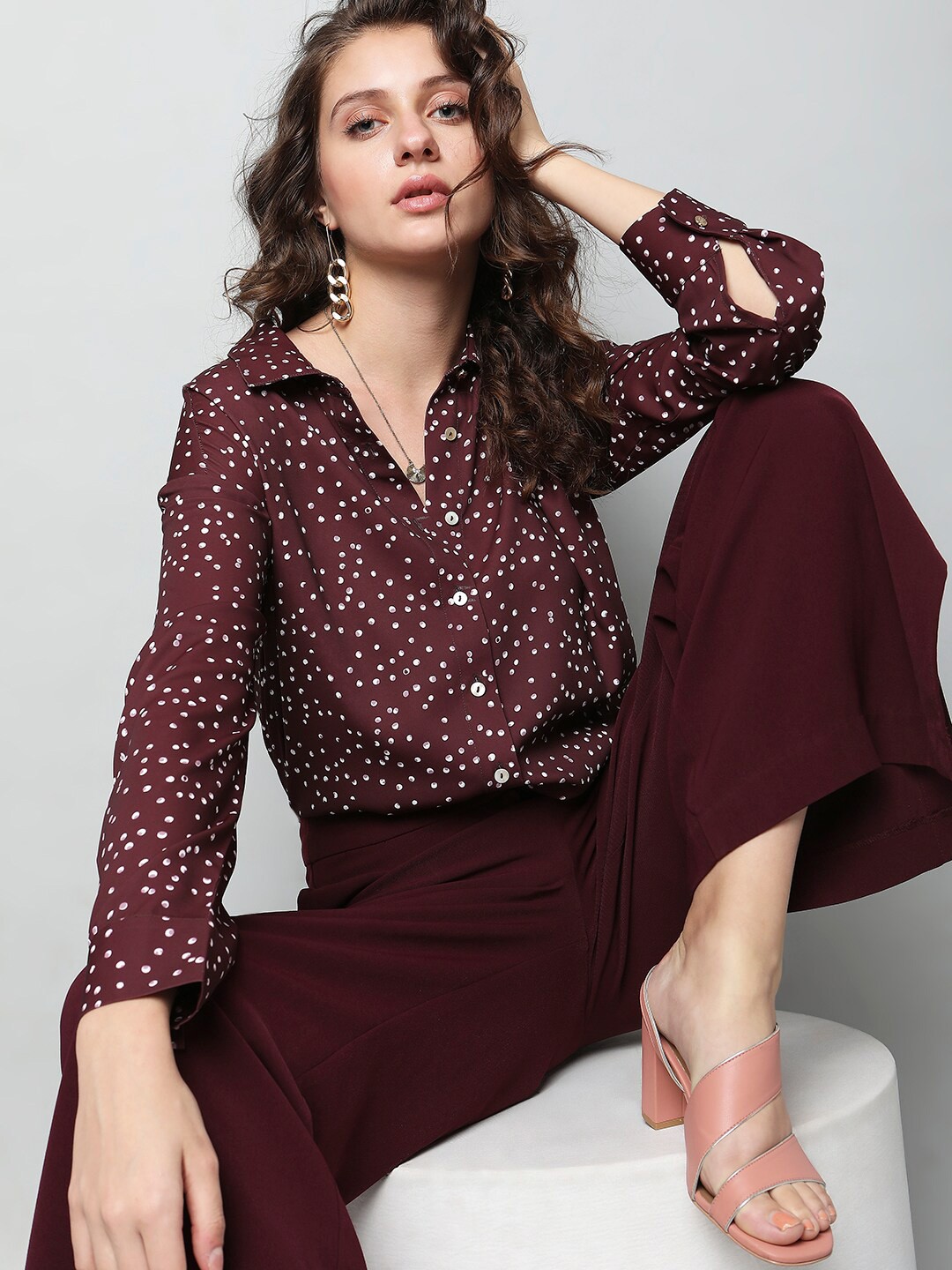 

Vero Moda Geometric Printed Casual Shirt, Maroon