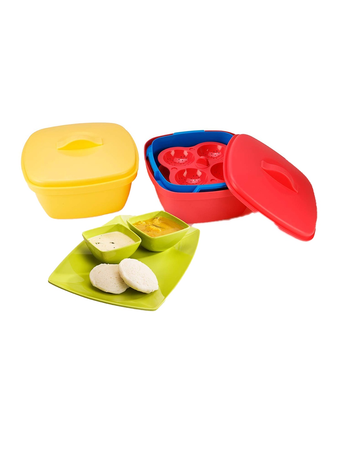

SOPL-OLIVEWARE Red & Blue 5 Pieces Melamine Dishwasher Safe Cookware Set