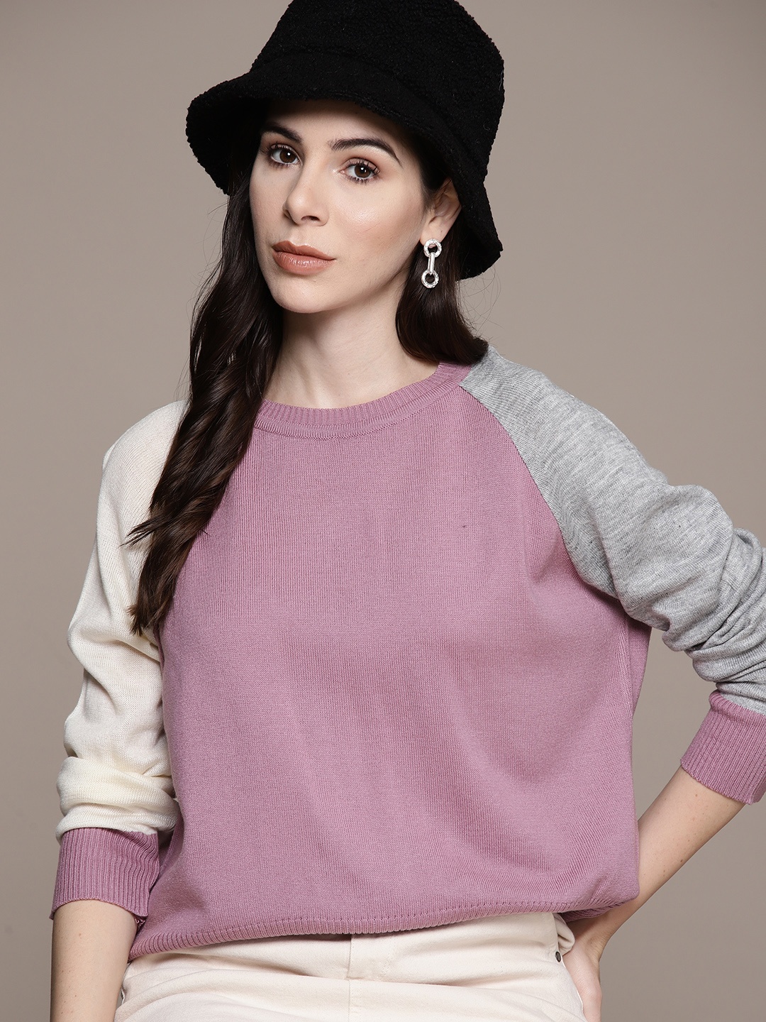 

The Roadster Lifestyle Co. Colourblocked Pullover, Pink