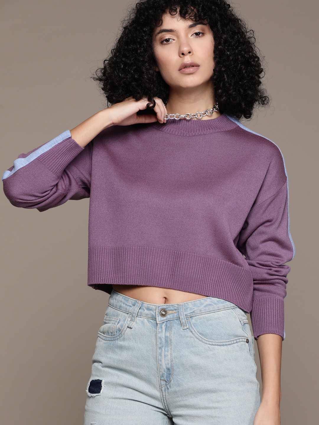

The Roadster Lifestyle Co. Acrylic Cropped Boxy Pullover, Mauve