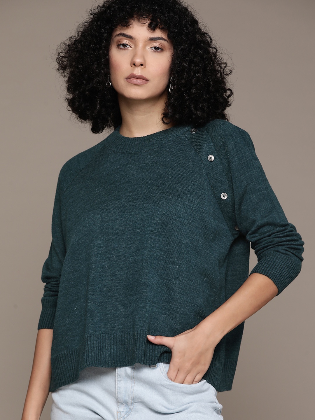 

The Roadster Lifestyle Co. Acrylic Relaxed Pullover, Teal