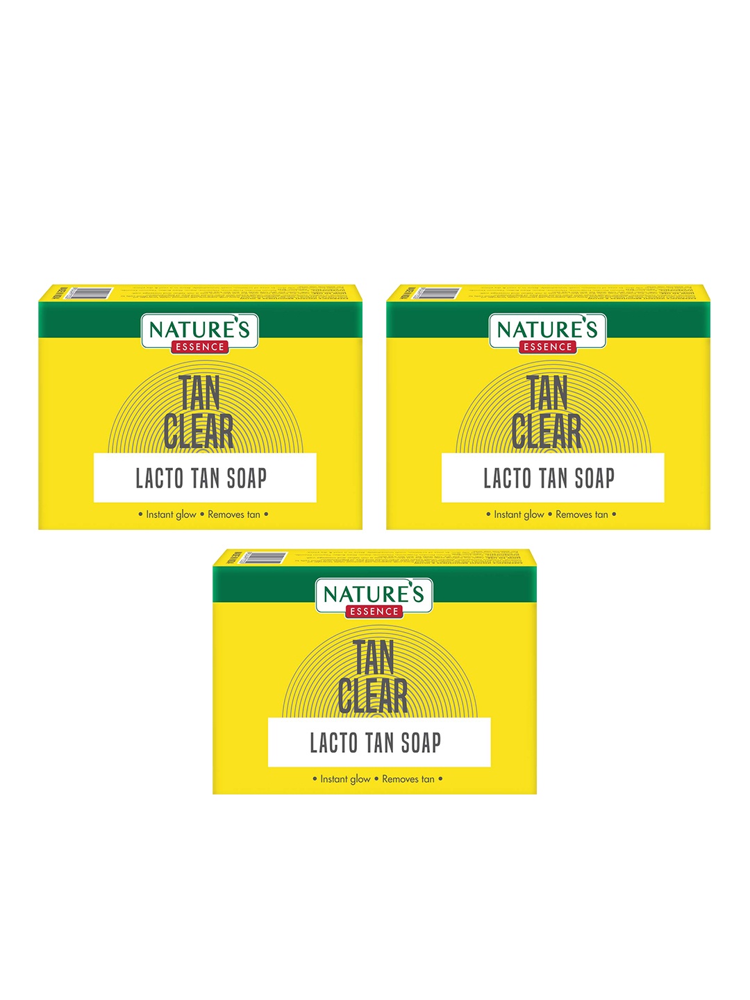 

Natures Essence Set of 3 Tan Clear Lacto Tan Soap - 75g each, Yellow