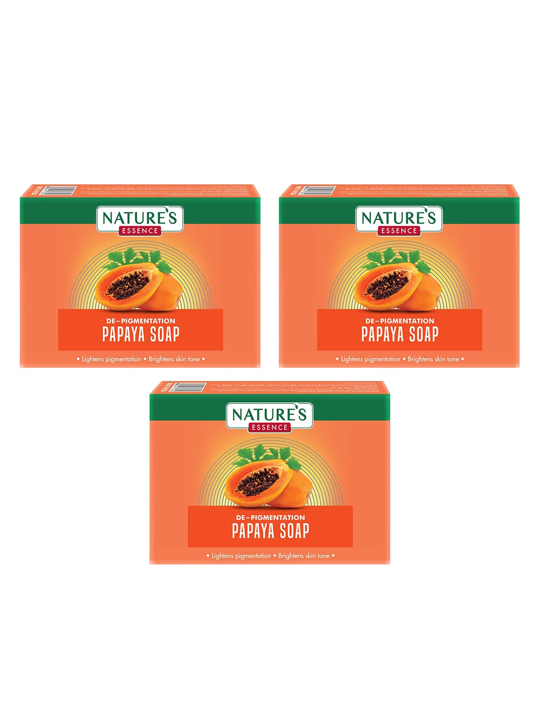 

Natures Essence Set of 3 De-pigmentation Papaya Soap - 75g each, Orange