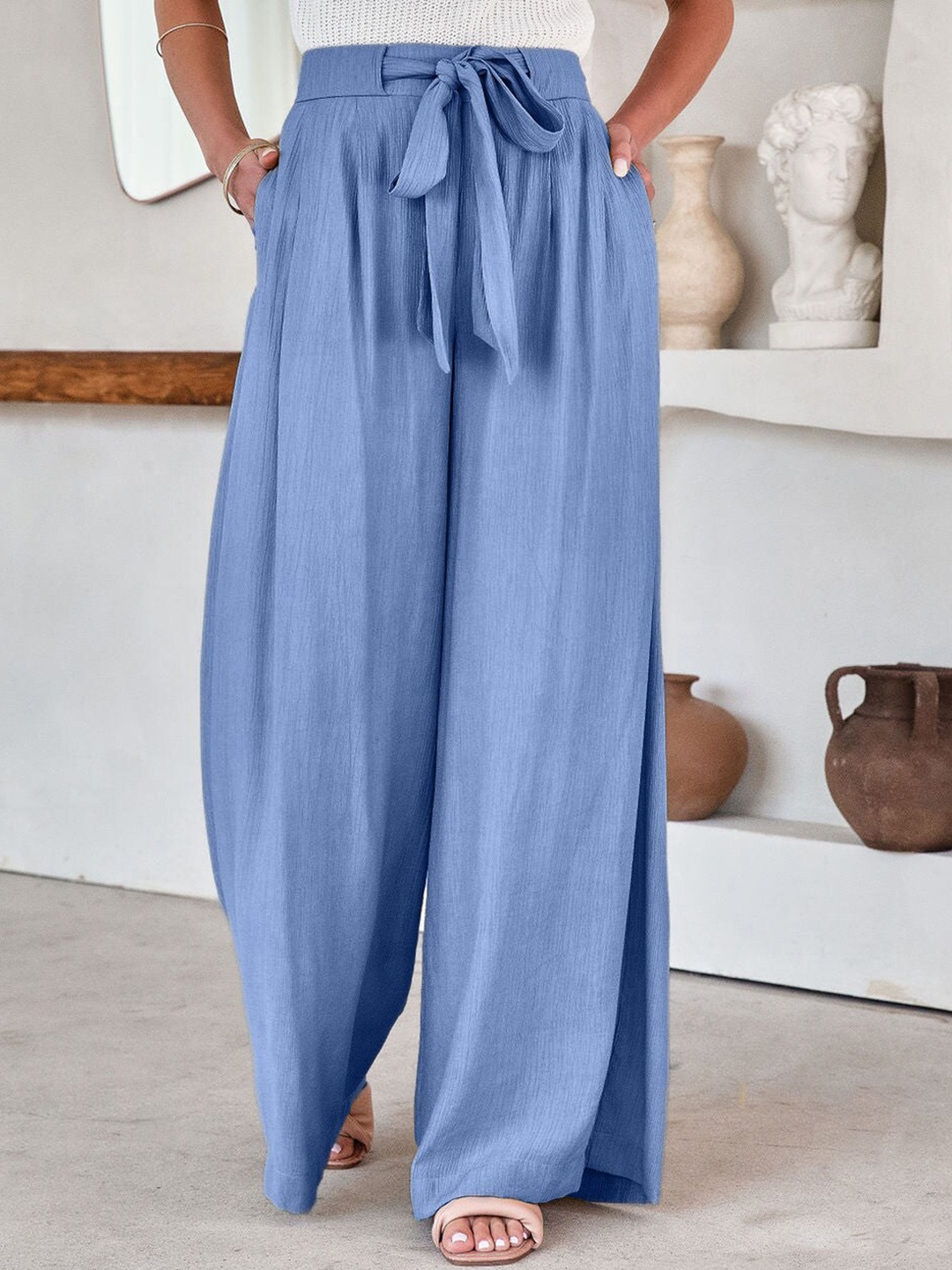 

StyleCast Women Blue Mid-Rise Flared Fit Trousers