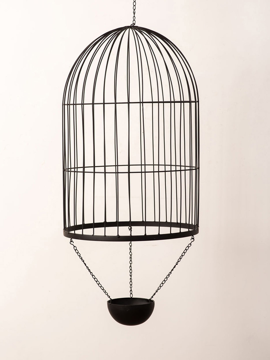 THEDECORKART Black Metal Hanging Cage Planter