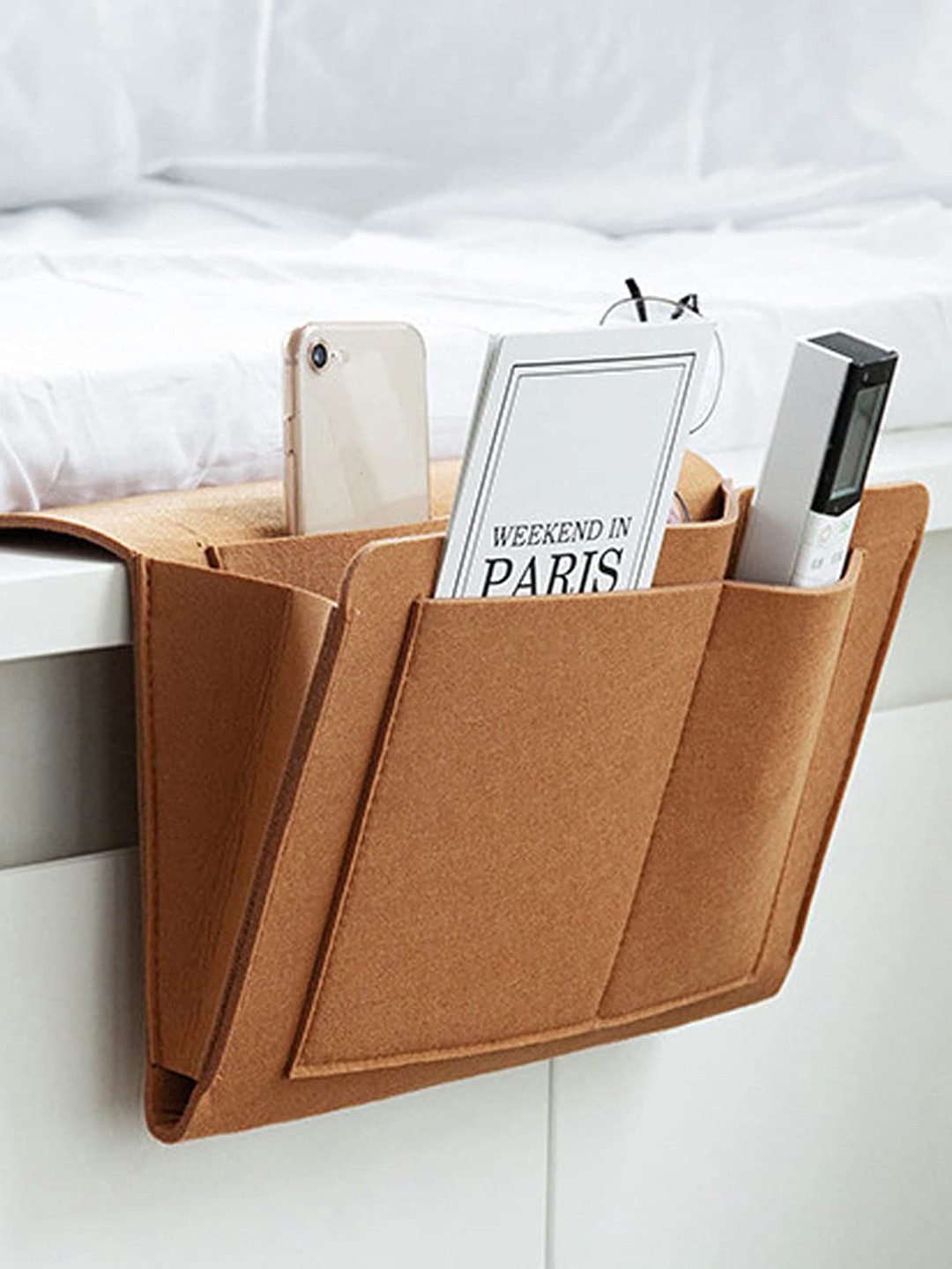 

HOUSE OF QUIRK Brown Hanging Storage Organizer, Camel brown